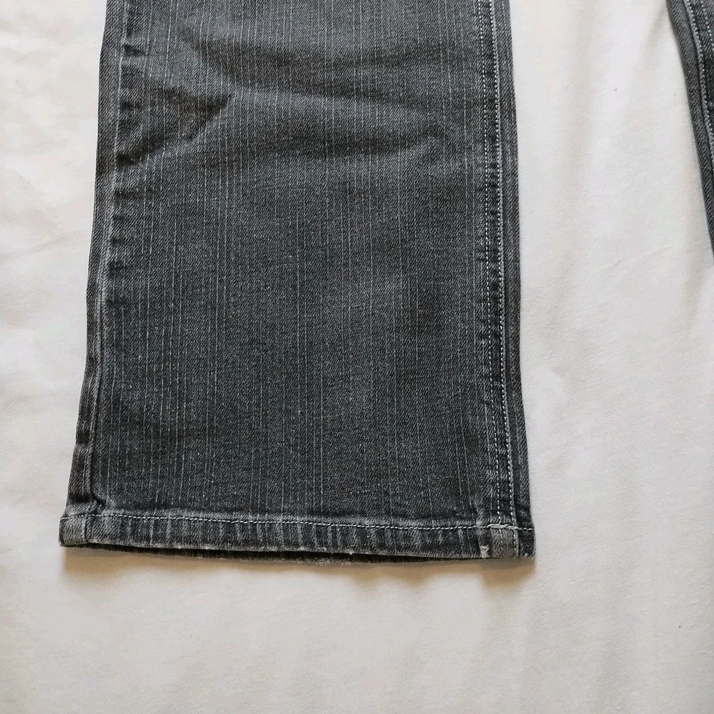 Madison Jeans Gray Stripe Women's Size 12 Denim (35x29.5) Retro 90s Straight Leg - Picture 15 of 16